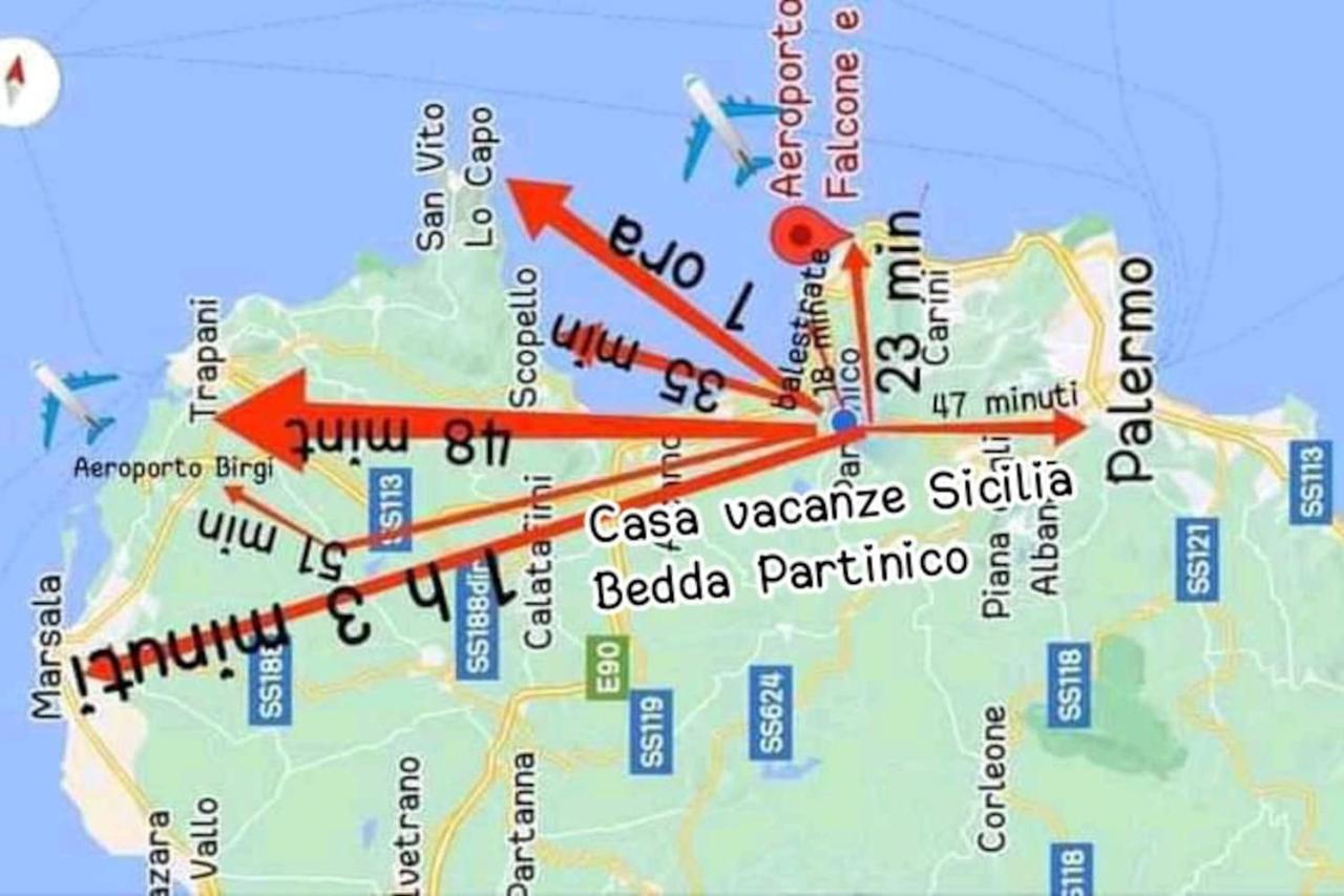 Casa Vacanze Sicilia Bedda Партинико Экстерьер фото